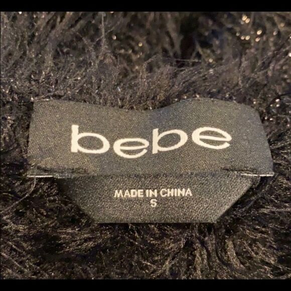 BEBE FUZZY METALLIC SOFT OVERSIZED SWEATER S - Picture 10 of 11